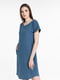 Синя однотонна сукня з коротким рукавом | 6748959 | фото 2