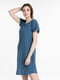 Синя однотонна сукня з коротким рукавом | 6748959 | фото 3