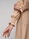 Бежева сукня А-силуету з відрізною спідницею в складку | 6748996 | фото 3