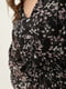 Чорна сукня А-силуету з квітковим принтом і ефектним вирізом | 6749037 | фото 4