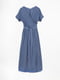 Синя сукня А-силуету з поясом на талії | 6749449 | фото 7