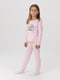 Рожева бавовняна піжама: лонгслів і штани | 6749499 | фото 2