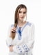 Сорочка біла з орнаментною синьою вишивкою | 6749626 | фото 3