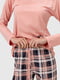 Рожева бавовняна піжама: лонгслів і штани | 6749677 | фото 6