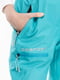 Штани на шлейках бірюзового кольору (158 см)  | 6750203 | фото 3