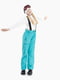 Штани на шлейках бірюзового кольору (158 см)  | 6750203 | фото 6