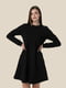 Чорна однотонна сукня А-силуету  | 6750336 | фото 4