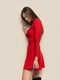 Червона сукня А-силуету з розкльошеною спідницею | 6750877 | фото 4