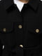 Демісезонне пальто-сорочка чорне зі спущеним рукавом | 6761090 | фото 3