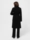 Демісезонне чорне пальто з англійським коміром та поясом | 6761100 | фото 3