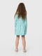 Бавовняна сукня з розкльошеною спідницею бірюзового кольору в принт | 6751558 | фото 5