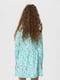Бавовняна сукня з розкльошеною спідницею бірюзового кольору в принт | 6751558 | фото 6