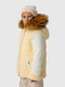 Зимова куртка молочного кольору з хутряним оздобленням | 6751579 | фото 5