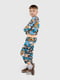 Різнокольорова піжама в принт: джемпре і штани | 6751688 | фото 2