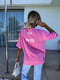 Рожева футболка oversize з принтом | 6763942 | фото 2