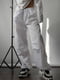 Білі штани-карго з поясом на резинці | 6763943 | фото 2