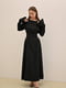 Чорна сукня А-силуету з зав’язками з боків | 6764062