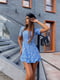 Блакитна сукня А-силуету з романтичними рюшами | 6764071 | фото 4