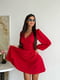Червона сукня А-силуету V-подібним вирізом горловини | 6764082 | фото 2