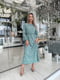 Бірюзова сукня А-силуету з талією на резинці | 6764089 | фото 4