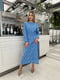 Блакитна сукня А-силуету з талією на резинці | 6764090 | фото 2