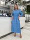 Блакитна сукня А-силуету з талією на резинці | 6764090 | фото 3