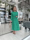 Зелена сукня А-силуету з талією на резинці | 6764091