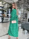 Зелена сукня А-силуету з талією на резинці | 6764091 | фото 3