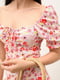Сукня А-силуету пудрового кольору з рукавом-ліхтариком та ефектним декольте | 6752331 | фото 4