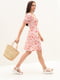 Сукня А-силуету пудрового кольору з рукавом-ліхтариком та ефектним декольте | 6752331 | фото 5