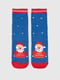 Шкарпетки (35-38) сині в новорічний  принт  | 6752450 | фото 3