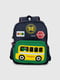 Рюкзак синій з автобусом на кишені | 6754686 | фото 2