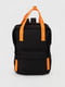 Рюкзак чорний з помаранчевими ручками | 6754693 | фото 2