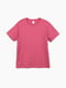 Однотонна бавовняна футболка малинового кольору | 6755963 | фото 4