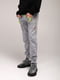 Спортивні штани для хлопчика з принтом світло-сірі | 6757492