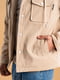 Бежева куртка-сорочка з підкладки з стьобаного матеріалу  | 6758351 | фото 5
