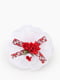 Бант білий, декорований вишиванкою “Роза” | 6757659