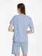 Блакитна бавовняна футболка з принтом | 6758085 | фото 4