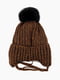 Набір коричневий: шапка на зав’язках та шарф-снуд | 6758247 | фото 3