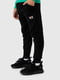 Спортивні штани чорні з принтом | 6758315 | фото 2