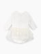 Сукня-боді молочного кольору з квітковим візерунком | 6758340 | фото 3