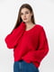 Пуловер червоний у візерунок | 6758821