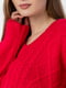Пуловер червоний у візерунок | 6758821 | фото 2