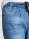 Блакитні звужені джинси з потертостями | 6764158 | фото 5