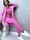 Рожевий костюм-трійка: топ, толстовка і легінси зі штрипками | 6768901 | фото 3
