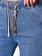 Сині звужені джинси з еластичним поясом на кулісі | 6768980 | фото 4