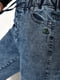 Сині джинсові джогери з еластичним поясом на кулісі | 6768988 | фото 4