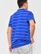 Базова синя футболка-поло в смужку | 6769080 | фото 3