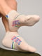 Шкарпетки спортивні бежевого кольору з принтом | 6769234 | фото 2