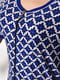Синій напівбатальний літній халат з візерунком | 6769366 | фото 4